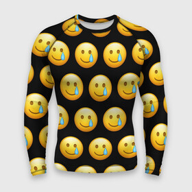 Мужской рашгард 3D с принтом New Emoji в Тюмени,  |  | Тематика изображения на принте: crying | emoji | smile | smiling face with tear | tear | плачущий | слеза | смайлик | улыбка | эмодзи