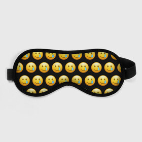 Маска для сна 3D с принтом New Emoji в Тюмени, внешний слой — 100% полиэфир, внутренний слой — 100% хлопок, между ними — поролон |  | crying | emoji | smile | smiling face with tear | tear | плачущий | слеза | смайлик | улыбка | эмодзи