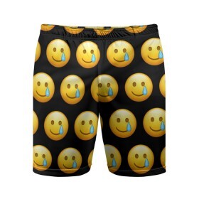 Мужские шорты спортивные с принтом New Emoji в Тюмени,  |  | crying | emoji | smile | smiling face with tear | tear | плачущий | слеза | смайлик | улыбка | эмодзи