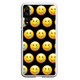 Чехол для Honor 20 с принтом New Emoji в Тюмени, Силикон | Область печати: задняя сторона чехла, без боковых панелей | crying | emoji | smile | smiling face with tear | tear | плачущий | слеза | смайлик | улыбка | эмодзи