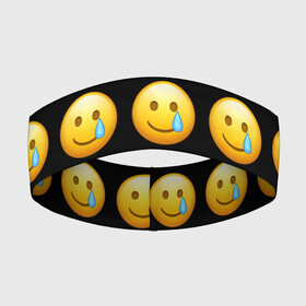 Повязка на голову 3D с принтом New Emoji в Тюмени,  |  | crying | emoji | smile | smiling face with tear | tear | плачущий | слеза | смайлик | улыбка | эмодзи