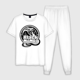 Мужская пижама хлопок с принтом Kobe Bryant в Тюмени, 100% хлопок | брюки и футболка прямого кроя, без карманов, на брюках мягкая резинка на поясе и по низу штанин
 | angeles | bryant | kobe | lakers | los | nba | баскетбольный | клуб