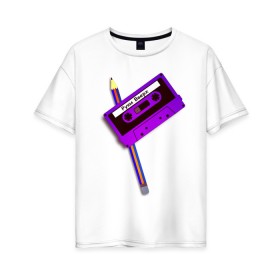 Женская футболка хлопок Oversize с принтом Руки Вверх в Тюмени, 100% хлопок | свободный крой, круглый ворот, спущенный рукав, длина до линии бедер
 | music | party | билан | вверх | жуков | лазарев | музыка | поп | руки