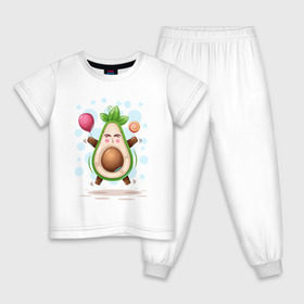 Детская пижама хлопок с принтом АВОКАДО в Тюмени, 100% хлопок |  брюки и футболка прямого кроя, без карманов, на брюках мягкая резинка на поясе и по низу штанин
 | avocado | character | cute pictures | exotic | fruit | nut | vegan | vegetables | vegetarian | авокадо | веган | вегетарианец | милые картинки | овощи | орех | персонаж | фрукты | экзотика