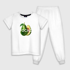 Детская пижама хлопок с принтом АВОКАДО в Тюмени, 100% хлопок |  брюки и футболка прямого кроя, без карманов, на брюках мягкая резинка на поясе и по низу штанин
 | Тематика изображения на принте: avocado | character | cute pictures | exotic | fruit | nut | vegan | vegetables | vegetarian | авокадо | веган | вегетарианец | милые картинки | овощи | орех | персонаж | фрукты | экзотика