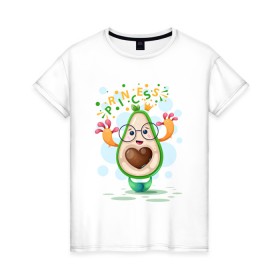 Женская футболка хлопок с принтом АВОКАДО в Тюмени, 100% хлопок | прямой крой, круглый вырез горловины, длина до линии бедер, слегка спущенное плечо | avocado | character | cute pictures | exotic | fruit | nut | vegan | vegetables | vegetarian | авокадо | веган | вегетарианец | милые картинки | овощи | орех | персонаж | фрукты | экзотика