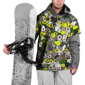 Накидка на куртку 3D с принтом Камуфляж с авокадо в Тюмени, 100% полиэстер |  | Тематика изображения на принте: avocado | адвокадо | веган | еда | камо | милитари | оовощь | паттерн | фрукт | хаки