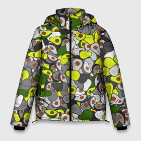 Мужская зимняя куртка 3D с принтом Камуфляж с авокадо в Тюмени, верх — 100% полиэстер; подкладка — 100% полиэстер; утеплитель — 100% полиэстер | длина ниже бедра, свободный силуэт Оверсайз. Есть воротник-стойка, отстегивающийся капюшон и ветрозащитная планка. 

Боковые карманы с листочкой на кнопках и внутренний карман на молнии. | avocado | адвокадо | веган | еда | камо | милитари | оовощь | паттерн | фрукт | хаки