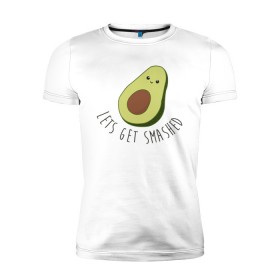 Мужская футболка премиум с принтом Авокадо в Тюмени, 92% хлопок, 8% лайкра | приталенный силуэт, круглый вырез ворота, длина до линии бедра, короткий рукав | авокадо | мемы | минимализм | прикольные картинки | прикольные надписи | растение | фрукт