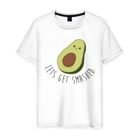 Мужская футболка хлопок с принтом Авокадо в Тюмени, 100% хлопок | прямой крой, круглый вырез горловины, длина до линии бедер, слегка спущенное плечо. | авокадо | мемы | минимализм | прикольные картинки | прикольные надписи | растение | фрукт