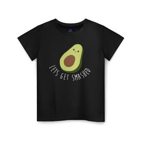 Детская футболка хлопок с принтом Авокадо в Тюмени, 100% хлопок | круглый вырез горловины, полуприлегающий силуэт, длина до линии бедер | Тематика изображения на принте: авокадо | мемы | минимализм | прикольные картинки | прикольные надписи | растение | фрукт