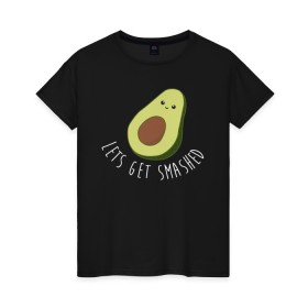 Женская футболка хлопок с принтом Авокадо в Тюмени, 100% хлопок | прямой крой, круглый вырез горловины, длина до линии бедер, слегка спущенное плечо | авокадо | мемы | минимализм | прикольные картинки | прикольные надписи | растение | фрукт
