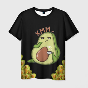 Мужская футболка 3D с принтом Авокадо в Тюмени, 100% полиэфир | прямой крой, круглый вырез горловины, длина до линии бедер | Тематика изображения на принте: авокадо | веган | еда блогеров | мемы | минимализм | прикольные картинки | прикольные надписи | растение | смешное авокадо | фрукт