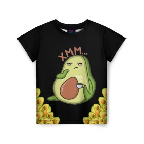 Детская футболка 3D с принтом Авокадо в Тюмени, 100% гипоаллергенный полиэфир | прямой крой, круглый вырез горловины, длина до линии бедер, чуть спущенное плечо, ткань немного тянется | авокадо | веган | еда блогеров | мемы | минимализм | прикольные картинки | прикольные надписи | растение | смешное авокадо | фрукт