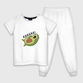 Детская пижама хлопок с принтом Авокадо в Тюмени, 100% хлопок |  брюки и футболка прямого кроя, без карманов, на брюках мягкая резинка на поясе и по низу штанин
 | авокадо | веган | еда блогеров | мемы | минимализм | прикольные картинки | прикольные надписи | растение | смешное авокадо | фрукт