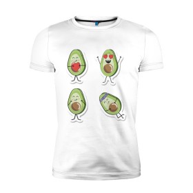 Мужская футболка премиум с принтом Авокадо в Тюмени, 92% хлопок, 8% лайкра | приталенный силуэт, круглый вырез ворота, длина до линии бедра, короткий рукав | авокадо | веган | еда блогеров | мемы | минимализм | прикольные картинки | прикольные надписи | растение | смешное авокадо | фрукт