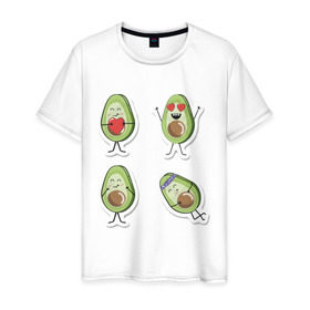 Мужская футболка хлопок с принтом Авокадо в Тюмени, 100% хлопок | прямой крой, круглый вырез горловины, длина до линии бедер, слегка спущенное плечо. | авокадо | веган | еда блогеров | мемы | минимализм | прикольные картинки | прикольные надписи | растение | смешное авокадо | фрукт