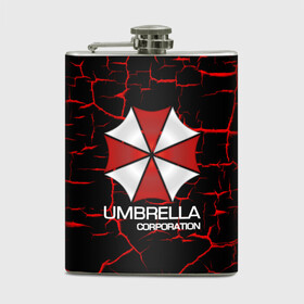 Фляга с принтом UMBRELLA CORP в Тюмени, металлический корпус | емкость 0,22 л, размер 125 х 94 мм. Виниловая наклейка запечатывается полностью | biohazard | biohazard 7 | crocodile | fang | game | hand | monster | new umbrella | resident evil | resident evil 7 | umbrella | umbrella corp | umbrella corporation | zombie | обитель