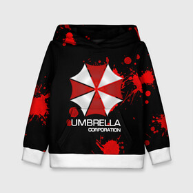 Детская толстовка 3D с принтом UMBRELLA CORP в Тюмени, 100% полиэстер | двухслойный капюшон со шнурком для регулировки, мягкие манжеты на рукавах и по низу толстовки, спереди карман-кенгуру с мягким внутренним слоем | biohazard | biohazard 7 | crocodile | fang | game | hand | monster | new umbrella | resident evil | resident evil 7 | umbrella | umbrella corp | umbrella corporation | zombie | обитель