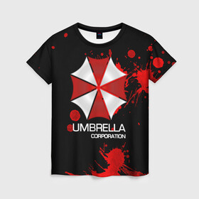 Женская футболка 3D с принтом UMBRELLA CORP в Тюмени, 100% полиэфир ( синтетическое хлопкоподобное полотно) | прямой крой, круглый вырез горловины, длина до линии бедер | biohazard | biohazard 7 | crocodile | fang | game | hand | monster | new umbrella | resident evil | resident evil 7 | umbrella | umbrella corp | umbrella corporation | zombie | обитель