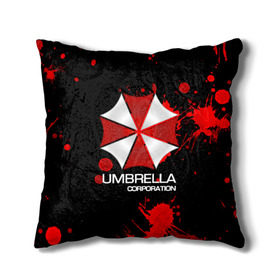 Подушка 3D с принтом UMBRELLA CORP в Тюмени, наволочка – 100% полиэстер, наполнитель – холлофайбер (легкий наполнитель, не вызывает аллергию). | состоит из подушки и наволочки. Наволочка на молнии, легко снимается для стирки | biohazard | biohazard 7 | crocodile | fang | game | hand | monster | new umbrella | resident evil | resident evil 7 | umbrella | umbrella corp | umbrella corporation | zombie | обитель