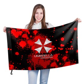 Флаг 3D с принтом UMBRELLA CORP в Тюмени, 100% полиэстер | плотность ткани — 95 г/м2, размер — 67 х 109 см. Принт наносится с одной стороны | biohazard | biohazard 7 | crocodile | fang | game | hand | monster | new umbrella | resident evil | resident evil 7 | umbrella | umbrella corp | umbrella corporation | zombie | обитель