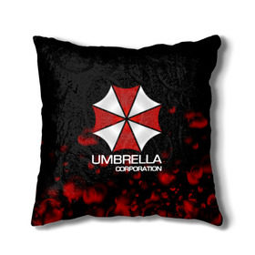 Подушка 3D с принтом UMBRELLA CORP в Тюмени, наволочка – 100% полиэстер, наполнитель – холлофайбер (легкий наполнитель, не вызывает аллергию). | состоит из подушки и наволочки. Наволочка на молнии, легко снимается для стирки | biohazard | biohazard 7 | crocodile | fang | game | hand | monster | new umbrella | resident evil | resident evil 7 | umbrella | umbrella corp | umbrella corporation | zombie | обитель