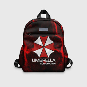 Детский рюкзак 3D с принтом UMBRELLA CORP в Тюмени, 100% полиэстер | лямки с регулируемой длиной, сверху петелька, чтобы рюкзак можно было повесить на вешалку. Основное отделение закрывается на молнию, как и внешний карман. Внутри дополнительный карман. По бокам два дополнительных кармашка | biohazard | biohazard 7 | crocodile | fang | game | hand | monster | new umbrella | resident evil | resident evil 7 | umbrella | umbrella corp | umbrella corporation | zombie | обитель