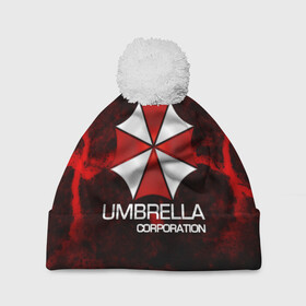 Шапка 3D c помпоном с принтом UMBRELLA CORP в Тюмени, 100% полиэстер | универсальный размер, печать по всей поверхности изделия | biohazard | biohazard 7 | crocodile | fang | game | hand | monster | new umbrella | resident evil | resident evil 7 | umbrella | umbrella corp | umbrella corporation | zombie | обитель