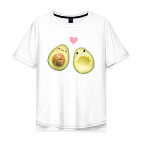 Мужская футболка хлопок Oversize с принтом Авокадо в Тюмени, 100% хлопок | свободный крой, круглый ворот, “спинка” длиннее передней части | Тематика изображения на принте: авокадо | веган | еда блогеров | мемы | минимализм | прикольные картинки | прикольные надписи | растение | смешное авокадо | фрукт