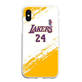 Чехол для iPhone XS Max матовый с принтом KOBE BRYANT в Тюмени, Силикон | Область печати: задняя сторона чехла, без боковых панелей | 24 | kobebryant | lakers | nba | баскетбол | баскетболист | коби брайант | лейкерс | нба | спорт