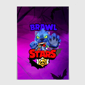 Постер с принтом BRAWL STARS LEON WOLF в Тюмени, 100% бумага
 | бумага, плотность 150 мг. Матовая, но за счет высокого коэффициента гладкости имеет небольшой блеск и дает на свету блики, но в отличии от глянцевой бумаги не покрыта лаком | 8 | 8bit | bit | brawl | brawlstars | crow | leon | leonskin | max | mr p | sally | virus | бит | бравл | игра | леон | макс | молнии | мультик | пламя | старc | старз