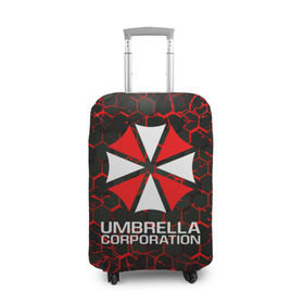 Чехол для чемодана 3D с принтом UMBRELLA CORPORATION. в Тюмени, 86% полиэфир, 14% спандекс | двустороннее нанесение принта, прорези для ручек и колес | corp | corporation | resident evil | umbrella | umbrella corporation | зомби апокалипсис | зонт | игра