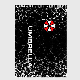 Скетчбук с принтом UMBRELLA CORPORATION в Тюмени, 100% бумага
 | 48 листов, плотность листов — 100 г/м2, плотность картонной обложки — 250 г/м2. Листы скреплены сверху удобной пружинной спиралью | corp | corporation | resident evil | umbrella | umbrella corporation | зомби апокалипсис | зонт | игра