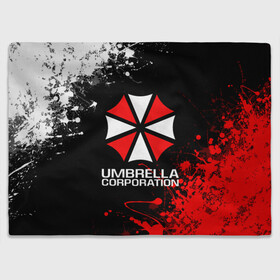 Плед 3D с принтом UMBRELLA CORPORATION. в Тюмени, 100% полиэстер | закругленные углы, все края обработаны. Ткань не мнется и не растягивается | corp | corporation | resident evil | umbrella | umbrella corporation | зомби апокалипсис | зонт | игра