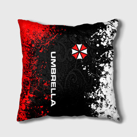 Подушка 3D с принтом UMBRELLA CORPORATION. в Тюмени, наволочка – 100% полиэстер, наполнитель – холлофайбер (легкий наполнитель, не вызывает аллергию). | состоит из подушки и наволочки. Наволочка на молнии, легко снимается для стирки | corp | corporation | resident evil | umbrella | umbrella corporation | зомби апокалипсис | зонт | игра