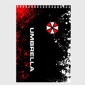 Скетчбук с принтом UMBRELLA CORPORATION в Тюмени, 100% бумага
 | 48 листов, плотность листов — 100 г/м2, плотность картонной обложки — 250 г/м2. Листы скреплены сверху удобной пружинной спиралью | corp | corporation | resident evil | umbrella | umbrella corporation | зомби апокалипсис | зонт | игра