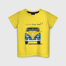 Детская футболка хлопок с принтом Я люблю вас (Yellow-blue bus) в Тюмени, 100% хлопок | круглый вырез горловины, полуприлегающий силуэт, длина до линии бедер | 14 февраля | bus | camper | i love you | love you | volkswagen | vw | автобус | автомобилисту | английский | бейсболка | бутылка | валентинов день | водителю | день влюбленных | день святого валент | кепка | кружка | люблю