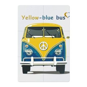 Магнитный плакат 2Х3 с принтом Я люблю вас (Yellow-blue bus) в Тюмени, Полимерный материал с магнитным слоем | 6 деталей размером 9*9 см | Тематика изображения на принте: 14 февраля | bus | camper | i love you | love you | volkswagen | vw | автобус | автомобилисту | английский | бейсболка | бутылка | валентинов день | водителю | день влюбленных | день святого валент | кепка | кружка | люблю