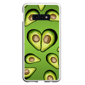 Чехол для Samsung S10E с принтом Люблю авокадо в Тюмени, Силикон | Область печати: задняя сторона чехла, без боковых панелей | Тематика изображения на принте: food | green | vegetarian | вегетарианец | влюбленность | влюбленные | вместе навсегда | девушке | здоровый | здоровый образ жизни | зелень | кружка | любимая | любимый | люблю | май | натуральный