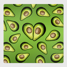 Магнитный плакат 3Х3 с принтом Люблю авокадо в Тюмени, Полимерный материал с магнитным слоем | 9 деталей размером 9*9 см | food | green | vegetarian | вегетарианец | влюбленность | влюбленные | вместе навсегда | девушке | здоровый | здоровый образ жизни | зелень | кружка | любимая | любимый | люблю | май | натуральный