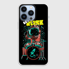 Чехол для iPhone 13 Pro с принтом Lets Rock в Тюмени,  |  | art | astronaut | drummer | drums | rock | rocket | space | арт | астронавт | барабанщик | барабаны | космонавт | космос | ракета | рок