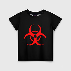 Детская футболка 3D с принтом Plague inc в Тюмени, 100% гипоаллергенный полиэфир | прямой крой, круглый вырез горловины, длина до линии бедер, чуть спущенное плечо, ткань немного тянется | game | ncov2019 | plague inc | warning | вирус | знак | игра | китай | коронавирус | опасность | символ