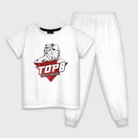 Детская пижама хлопок с принтом Vendetta Top 8 в Тюмени, 100% хлопок |  брюки и футболка прямого кроя, без карманов, на брюках мягкая резинка на поясе и по низу штанин
 | armfight | armwrestling | армрестлинг