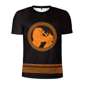 Мужская футболка 3D спортивная с принтом Греко-римская борьба в Тюмени, 100% полиэстер с улучшенными характеристиками | приталенный силуэт, круглая горловина, широкие плечи, сужается к линии бедра | hercules | lion | sport | wrestling | борьба | вольная | геракл | греко римская | единоборство | лев | спорт