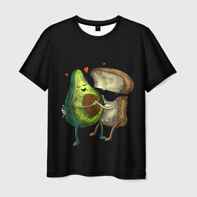 Мужская футболка 3D с принтом Love в Тюмени, 100% полиэфир | прямой крой, круглый вырез горловины, длина до линии бедер | avocado | avocato | avogato | cat | cats | авокадо | авокато | авокот | картинка | картинки | кот | коте | котэ | прикольная | прикольные