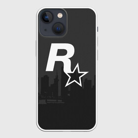 Чехол для iPhone 13 mini с принтом ROCKSTAR в Тюмени,  |  | grand theft auto 2 | grand theft auto 3 | grand theft auto v | grand theft auto: san andreas | grand theft auto: vice city | gta 1 | gta 2 | gta 3 | gta 4 | gta 5 | gta online | gta v | город | игры