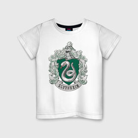 Детская футболка хлопок с принтом Coat of Slytherin в Тюмени, 100% хлопок | круглый вырез горловины, полуприлегающий силуэт, длина до линии бедер | vdgerir | гарри поттер | гриффиндор | дамблдор | добби | слизерин | хогвартс