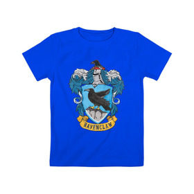 Детская футболка хлопок с принтом Coat of Ravenclaw в Тюмени, 100% хлопок | круглый вырез горловины, полуприлегающий силуэт, длина до линии бедер | Тематика изображения на принте: vdgerir | гарри поттер | гриффиндор | дамблдор | добби | слизерин | хогвартс