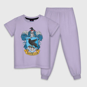 Детская пижама хлопок с принтом Coat of Ravenclaw в Тюмени, 100% хлопок |  брюки и футболка прямого кроя, без карманов, на брюках мягкая резинка на поясе и по низу штанин
 | vdgerir | гарри поттер | гриффиндор | дамблдор | добби | слизерин | хогвартс